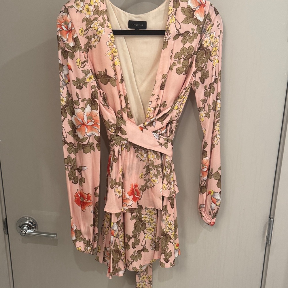 MAJORELLE Cream and Black Dress